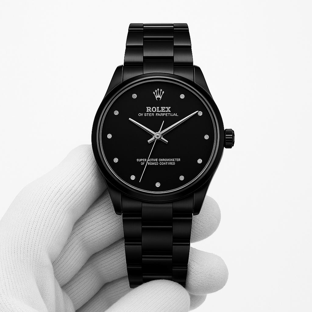 AK Oyster Prime – Black Dial Stainless Steel Men's Watch