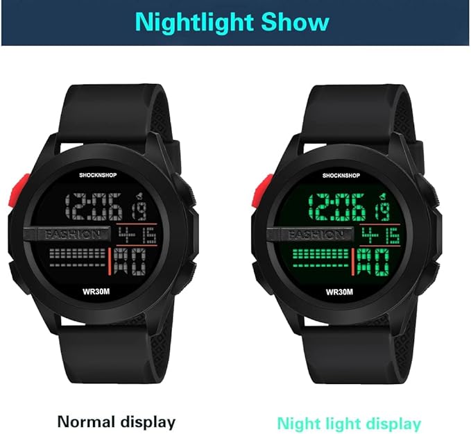 Waterproof Digital Sports Watch – Alarm & Stopwatch