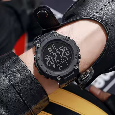 Men Wrist Watches Water Resistant Luminous Stopwatch Timer Dual Time Display Digital Watch